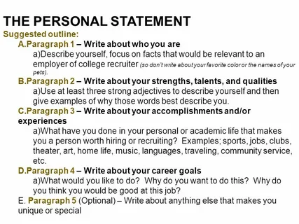 personal statement outlines