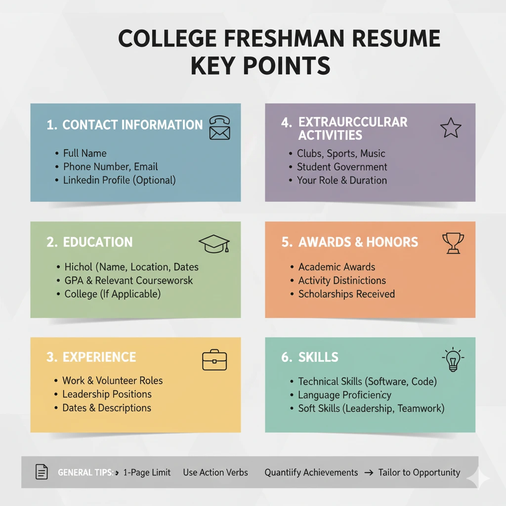 college freshman reusme key point